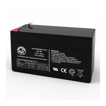 Battery Clerk AJC Napco Alarms RBAT1.2 Alarm Replacement Battery 1.3Ah, 12V, F1 AJC-D1.3S-V-0-186178
